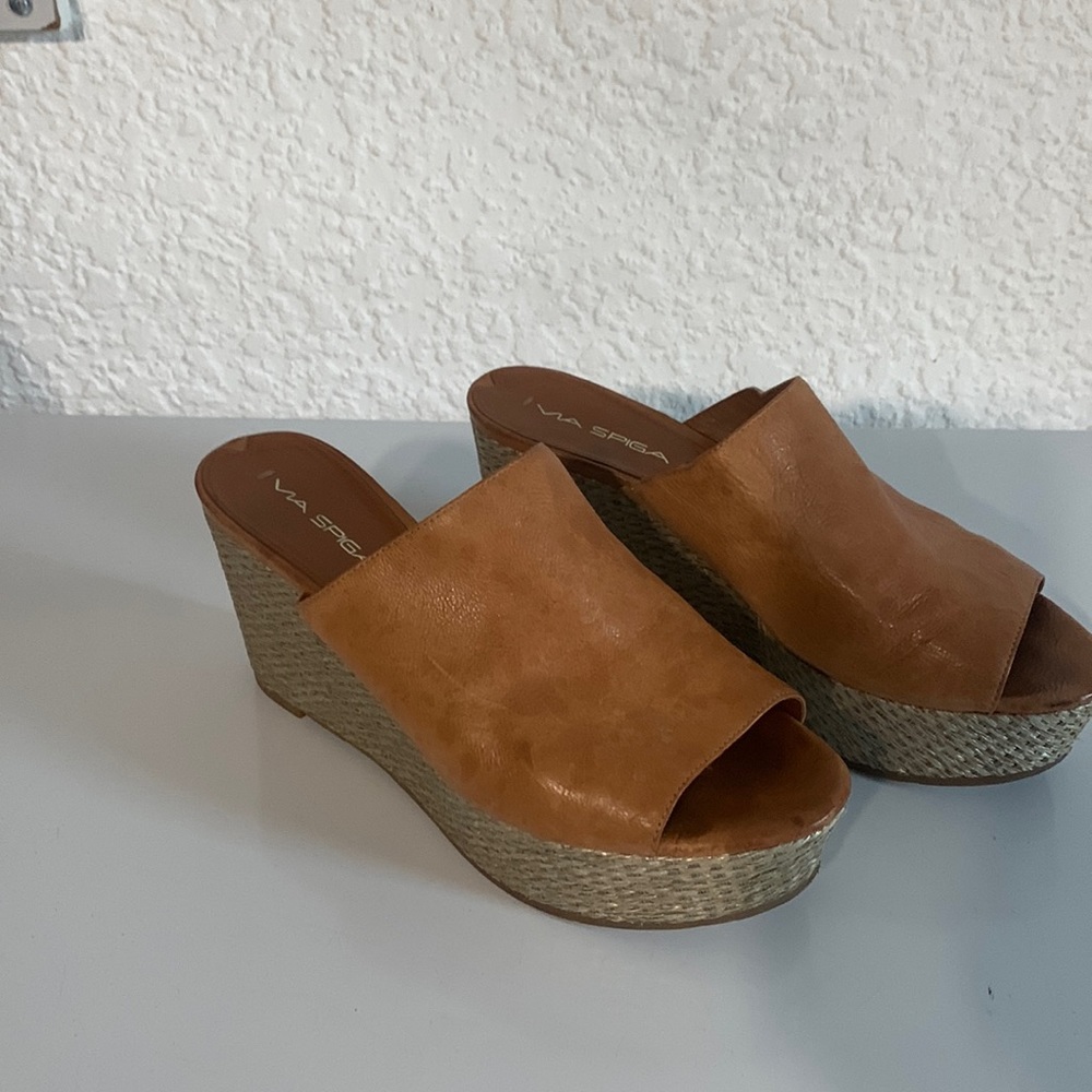 Via Spiga leather wedge slide